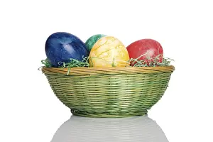 Easter Basket Imprime: Easter basket with coloured Easter eggs