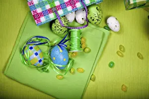 Food Photography Indoors Imprime: Easter eggs and sweets