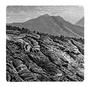 Mount Vesuvius Imprime: The edge of the stream of lava