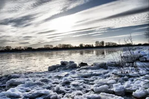 Brash Ice Formation Imprime: Elbe in winter