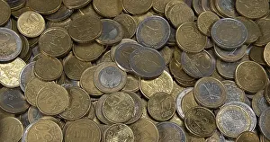 Deserted Bank Scene Imprime: Euro Coins Falling