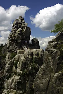 Sculpted Rock Formations In Europe Imprime: Externsteine