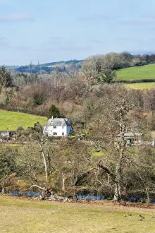 British Countryside Imprime: Fields and Farmlands over Devon