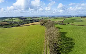 Fields And Farms From Above Imprime: Fields and Farms from a drone, Devon