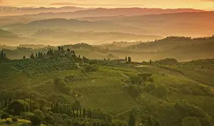 Tuscany Landscape Imprime: Fields in Tuscany