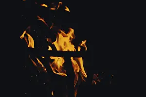 Deserted Burning Scene Imprime: Fire at night
