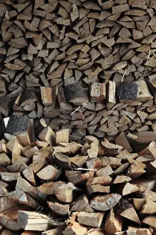 Uninhabited Landscape Imprime: Firewood, split logs