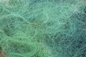 Deserted Underwater Scene Imprime: Fishing nets, also as texture, background