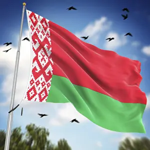 Impresiones de Bandera de Bielorrusia, esta es una imagen generada por computadora y renderizada en 3D Bielorrusia Imprime: Bandera de Bielorrusia, Esta es una imagen generada por computadora y renderizada en 3D.