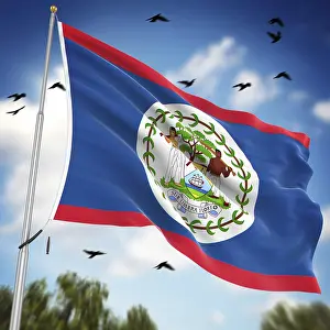 Impresiones de Bandera de Belice, esta es una imagen generada por computadora y renderizada en 3D Belice Imprime: Bandera de Belice, esta es una imagen generada por computadora y renderizada en 3D.
