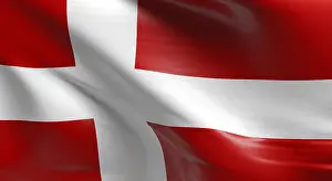 Scandinavian Flags Imprime: Flag of Denmark using as background, 3d rendering
