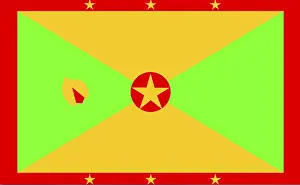 Impresiones de La bandera de Grenada, un símbolo de identidad y orgullo nacional Granada Imprime: Bandera de Granada