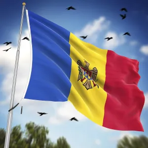 Impresiones de Bandera de Moldavia, esta es una imagen generada por computadora y renderizada en 3D Moldavia Imprime: Bandera de Moldavia, Esta es una imagen generada por computadora y renderizada en 3D.