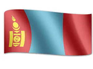 Deserted Country Flags Imprime: Flag of Mongolia