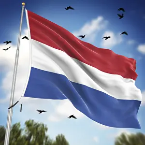 European Country Flags Imprime: Flag of the Netherlands, This is a computer generated and 3d rendered image