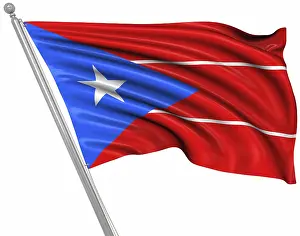 Impresiones de Bandera de Puerto Rico, Esta es una imagen generada por computadora y renderizada en 3D Puerto Rico Imprime: Bandera de Puerto Rico, esta es una imagen generada por computadora y renderizada en 3D.