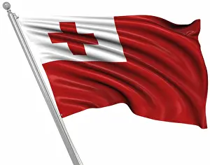 Imágenes Relacionadas Imprime: Bandera de Tonga, esto es una imagen generada por computadora y renderizada en 3D.
