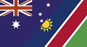 International Sports Competitions Imprime: Flags of Australia and Namibia