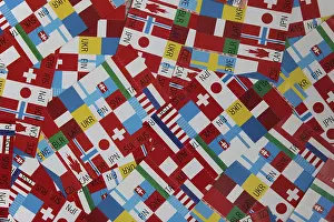 International Flags Imprime: Flags of different countries, background