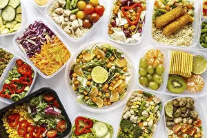 Copy Space For Text Ideas Imprime: Flat lay batch cooking composition