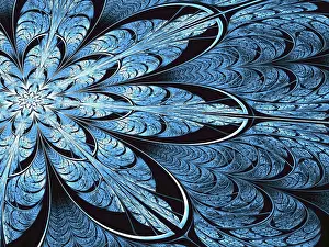 Arte Digital Imprime: Flor fractal - imagen abstracta generada por computadora.