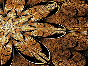 Arte Digital Imprime: Flor fractal - imagen abstracta generada por computadora.
