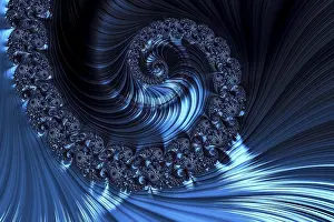 Arte Digital Imprime: Imagen abstracta generada por computadora - espiral fractal.