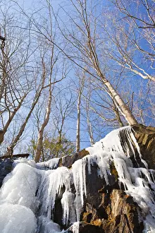 Icicle Formation Imprime: Frozen stream in winter