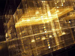 Contemporary Architectural Style Imprime: Futuristic cubes - abstract computer-generated image