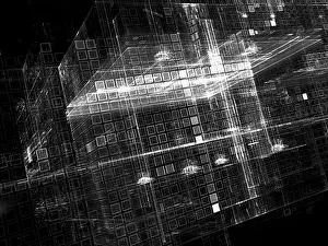 Futuristic Computer Generated Image Imprime: Futuristic cubes - abstract computer-generated image
