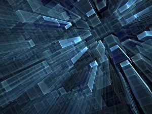 Virtual Reality Concept Imprime: Geometric technology background - abstract computer-generated image
