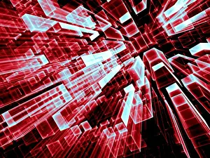 Virtual Reality Concept Imprime: Geometric technology background - abstract computer-generated image