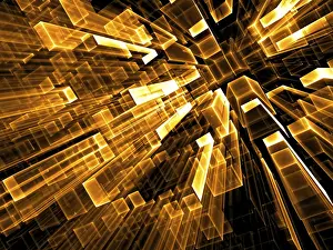 Virtual Reality Concept Image Imprime: Geometric technology background - abstract computer-generated image