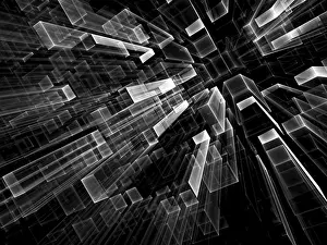 Virtual Reality Concept Image Imprime: Geometric technology background - abstract computer-generated image