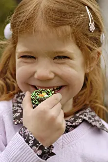 Easter Sweets Imprime: Girl eats sweets at easter time