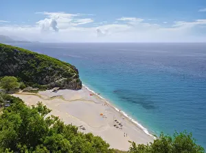 Impresiones de Playa Gjipe, entre Dhermi y Himara, Himaré, Riviera Albanesa, Mar Jónico, Qark Vlorë, Albania Albania Imprime: Playa Gjipe, entre Dhermi y Himara.