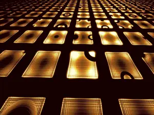Fractal Geometry Background Imprime: Golden perspective background - computer-generated image