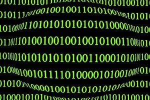 Green Binary Code Imprime: Green binary code on a black background