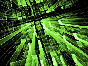 Virtual Reality Concept Image Imprime: Green technology background - abstract computer-generated image