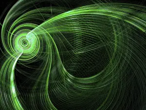 Arte Digital Imprime: Tecnología verde, fondo de alta tecnología o ciencia ficción - imagen generada por computadora abstracta