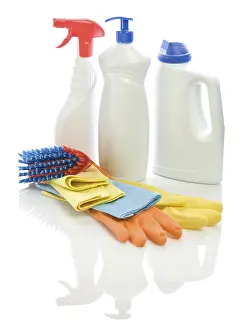 Household Items Imprime: Group of cleaning objects