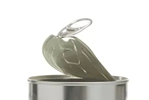 Aluminum Container Imprime: Half-opened tin, detail