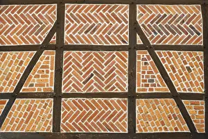 North Rhine Westphalia Buildings Imprime: Half-timbered facade with brick pattern