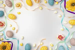 Pastel Color Backgrounds Imprime: Happy Easter background with easter eggs
