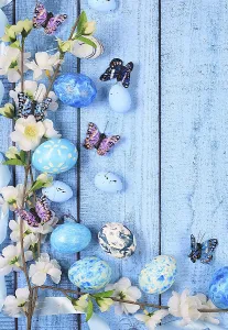 Decorated Easter Eggs Imprime: Happy Easter concept, Composition with decorated Easter eggs