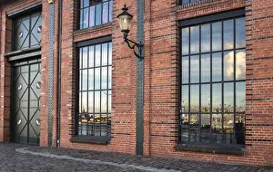 Northern Germany Architecture Imprime: Harbour reflection in the window