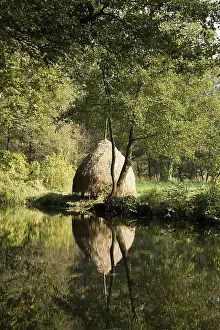 Autumn Landscape Europe Imprime: Haystack at the Spree in the Spree Forest
