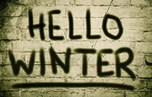 Symbolic Winter Image Imprime: Hello Winter Concept