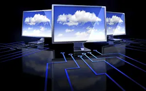Cloud Computing Concept Imprime: High resolution 3D rendering of a cloud computing concept