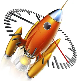 Modern Aviation Technology Imprime: High resolution 3D rendering of a count down
